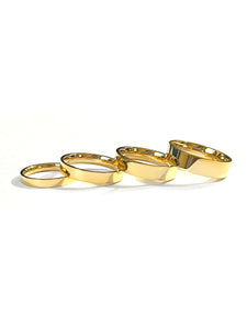 14K Solid Yellow Gold Plain Flat Wedding Engagement Ring Band