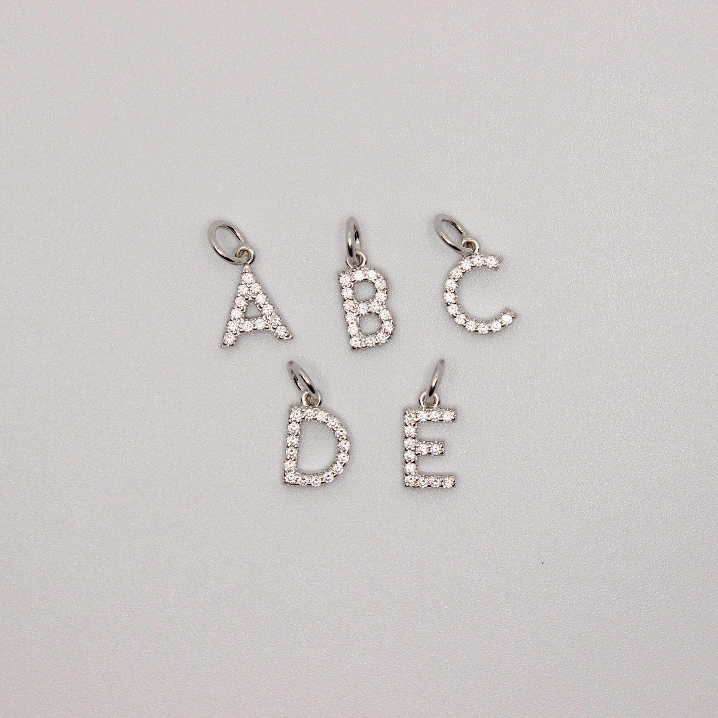 925 Sterling Silver with CZ 26-Alphabet Initial Pendant