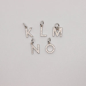 925 Sterling Silver with CZ 26-Alphabet Initial Pendant