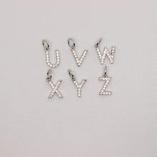 Load image into Gallery viewer, 925 Sterling Silver with CZ 26-Alphabet Initial Pendant
