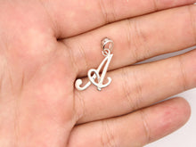 Load image into Gallery viewer, 925 Sterling Silver Fancy Cursive Initial Pendant
