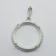 Load image into Gallery viewer, 925 Sterling Silver Rope Edge Diamond Cut Nickel 22mm Coins Prong Back Bezel
