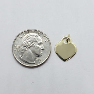 14K High Polished Simple Heart Pendant