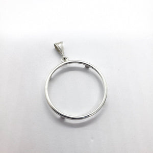 925 Sterling Silver 38mm Prong Back Bezel for Mexican Olympic One Dollar Coins