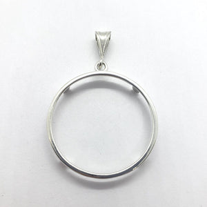 925 Sterling Silver 38mm Prong Back Bezel for Mexican Olympic One Dollar Coins