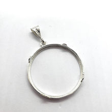 Load image into Gallery viewer, 925 Sterling Silver 38mm Prong Back Bezel for Mexican Olympic One Dollar Coins
