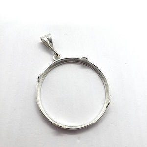 925 Sterling Silver 38mm Prong Back Bezel for Mexican Olympic One Dollar Coins