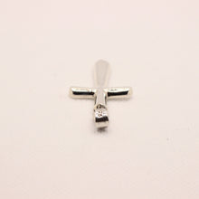 Load image into Gallery viewer, 925 Sterling Silver Beveled Edge Semi-Cylinder Cross Pendant
