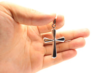 Load image into Gallery viewer, 925 Sterling Silver Simple Beveled Edge Rhombus Shape Cross Pendant
