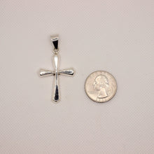 Load image into Gallery viewer, 925 Sterling Silver Simple Beveled Edge Rhombus Shape Cross Pendant
