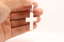 Load image into Gallery viewer, 925 Sterling Silver Simple Flat Wide Cross Pendant 33mm
