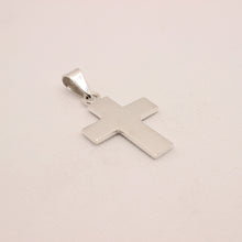 Load image into Gallery viewer, 925 Sterling Silver Simple Flat Wide Cross Pendant 33mm
