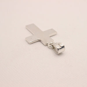 925 Sterling Silver Simple Flat Wide Cross Pendant 33mm