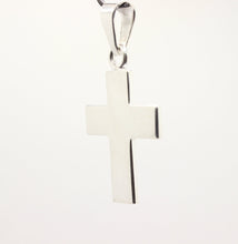 Load image into Gallery viewer, 925 Sterling Silver Simple Flat Wide Cross Pendant 33mm
