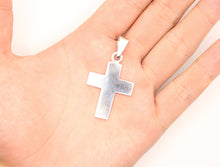 Load image into Gallery viewer, 925 Sterling Silver Simple Flat Wide Cross Pendant 33mm
