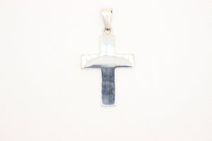 925 Sterling Silver Simple Flat Cross Pendant 46.8mm