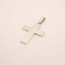 Load image into Gallery viewer, 925 Sterling Silver Simple Flat Cross Pendant 46.8mm
