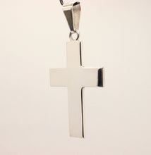 Load image into Gallery viewer, 925 Sterling Silver Simple Flat Cross Pendant 46.8mm
