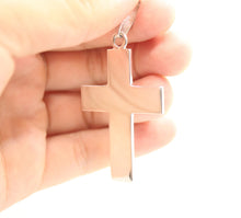 Load image into Gallery viewer, 925 Sterling Silver Simple Flat Cross Pendant 46.8mm
