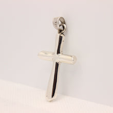 Load image into Gallery viewer, 925 Sterling Silver Beveled Edge Semi-Cylinder Cross Pendant
