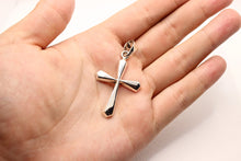 Load image into Gallery viewer, 925 Sterling Silver Simple Beveled Edge Rhombus Shape Cross Pendant
