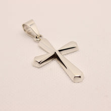 Load image into Gallery viewer, 925 Sterling Silver Simple Beveled Edge Rhombus Shape Cross Pendant
