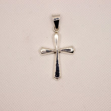 Load image into Gallery viewer, 925 Sterling Silver Simple Beveled Edge Rhombus Shape Cross Pendant
