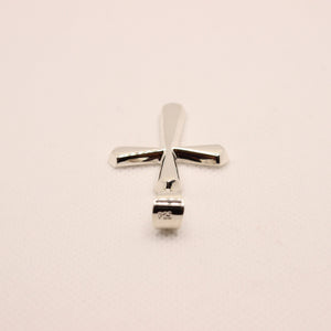 925 Sterling Silver Simple Beveled Edge Rhombus Shape Cross Pendant