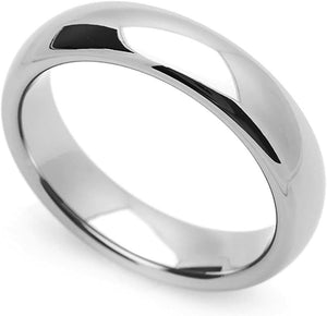 Stainless Steel Classic Wedding Band Ring Domed 5mm