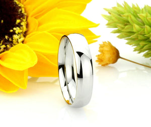 Stainless Steel Classic Wedding Band Ring Domed 5mm