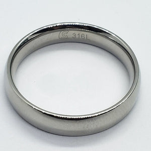 Stainless Steel Classic Wedding Band Ring Domed 5mm