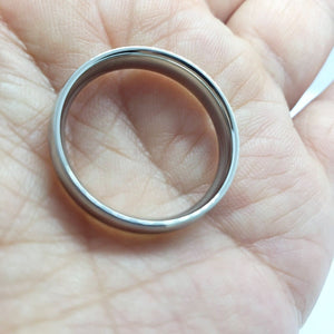 Stainless Steel Classic Wedding Band Ring Domed 5mm