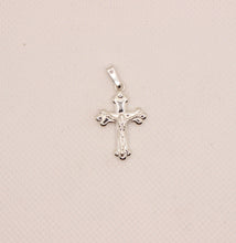 Load image into Gallery viewer, 925 Sterling Silver Dainty Budded Crucifix Cross Pendant
