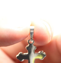 Load image into Gallery viewer, 925 Sterling Silver Dainty Budded Crucifix Cross Pendant
