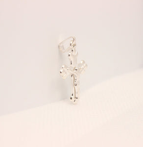 925 Sterling Silver Dainty Budded Crucifix Cross Pendant