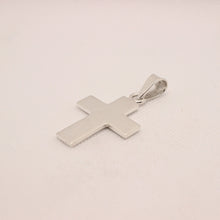 Load image into Gallery viewer, 925 Sterling Silver Simple Flat Wide Cross Pendant 33mm
