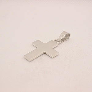 925 Sterling Silver Simple Flat Wide Cross Pendant 33mm