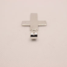 Load image into Gallery viewer, 925 Sterling Silver Simple Flat Wide Cross Pendant 33mm
