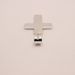 925 Sterling Silver Simple Flat Wide Cross Pendant 33mm