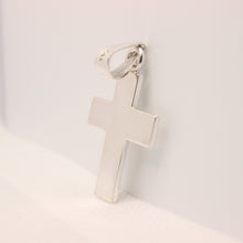 Load image into Gallery viewer, 925 Sterling Silver Simple Flat Wide Cross Pendant 33mm
