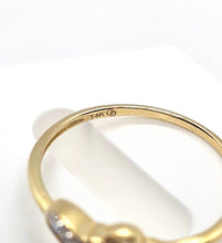 Load image into Gallery viewer, 14K Yellow Gold Interlocked Double Hearts with CZ Ring
