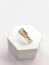 Load image into Gallery viewer, 14K Yellow Gold Interlocked Double Hearts with CZ Ring
