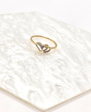 Load image into Gallery viewer, 14K Yellow Gold Interlocked Double Hearts with CZ Ring
