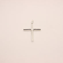 Load image into Gallery viewer, 925 Sterling Silver Simple Skinny Cylindrical Stick Cross Pendant
