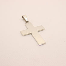 Load image into Gallery viewer, 925 Sterling Silver Simple Flat Cross Pendant 46.8mm
