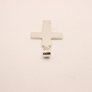 925 Sterling Silver Simple Flat Cross Pendant 46.8mm