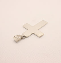 Load image into Gallery viewer, 925 Sterling Silver Simple Flat Cross Pendant 46.8mm
