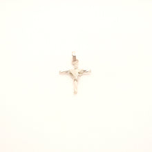 Load image into Gallery viewer, 925 Sterling Silver Wire Wrapped Fluted Cross Pendant
