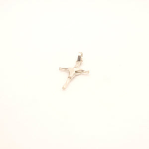 925 Sterling Silver Wire Wrapped Fluted Cross Pendant