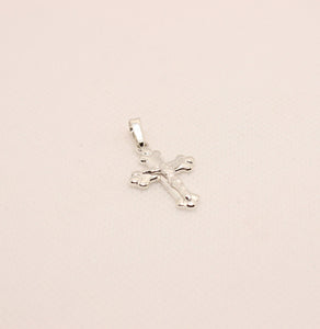 925 Sterling Silver Dainty Budded Crucifix Cross Pendant